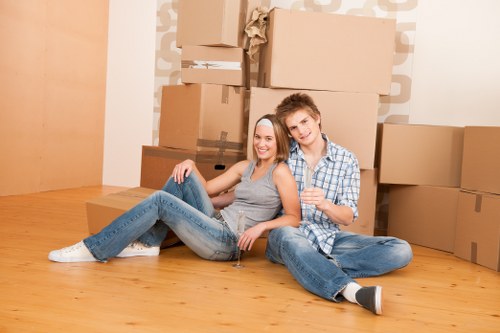 Removal van ready for a local move in Wimbledon