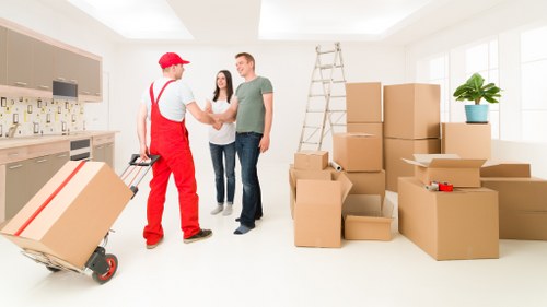 Careful loading of furniture into a van