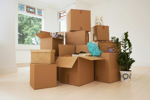 Boxes and furniture prepared for transport